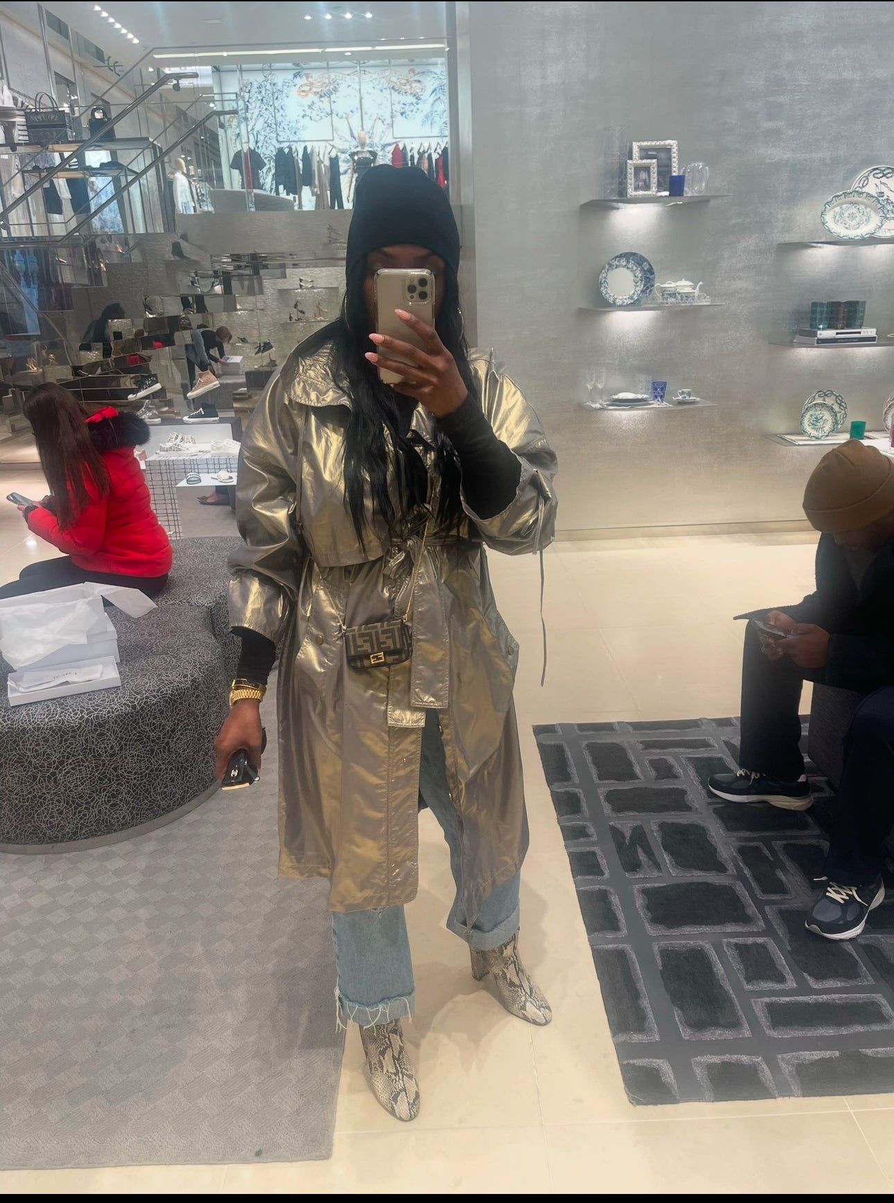 DKNY Metallic Trench windbreaker