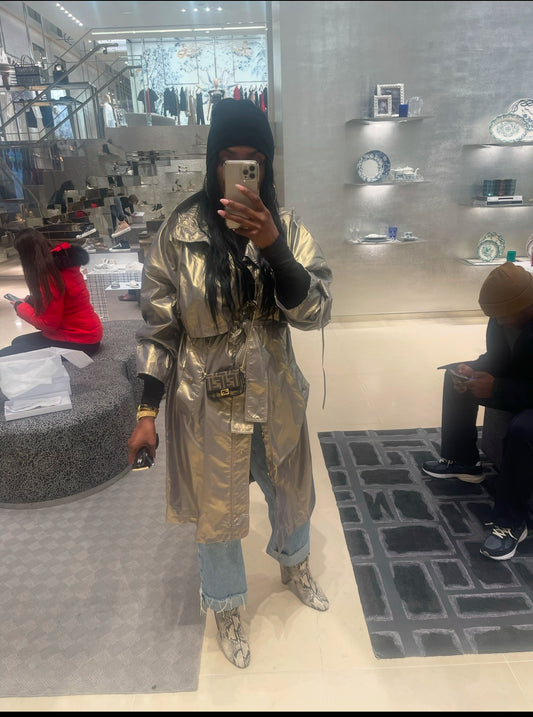 DKNY Metallic Trench windbreaker