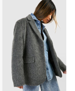 Boohoo Textured oversize blazer
