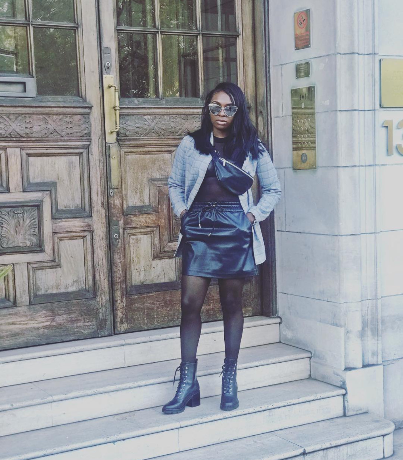 Marc Fisher Black lace up bootie