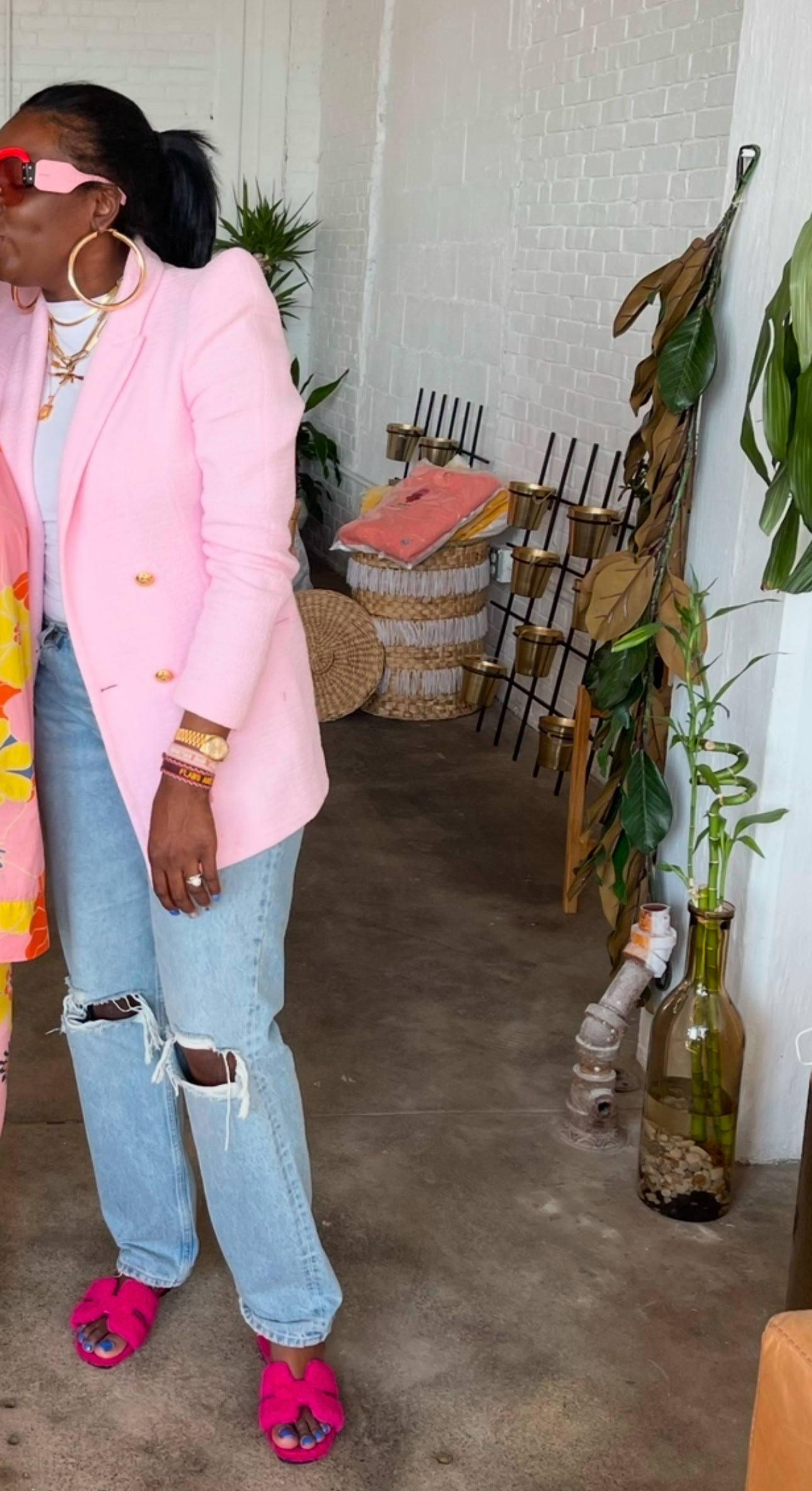 Pink Tweed Zara Blazer