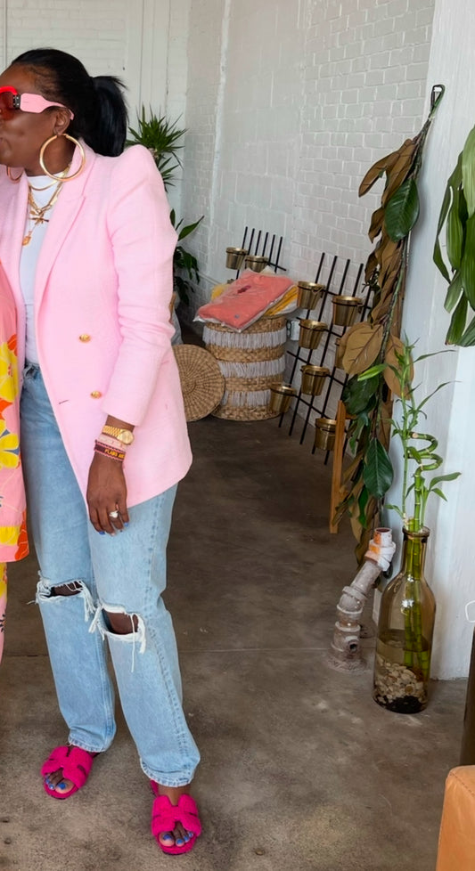 Pink Tweed Zara Blazer