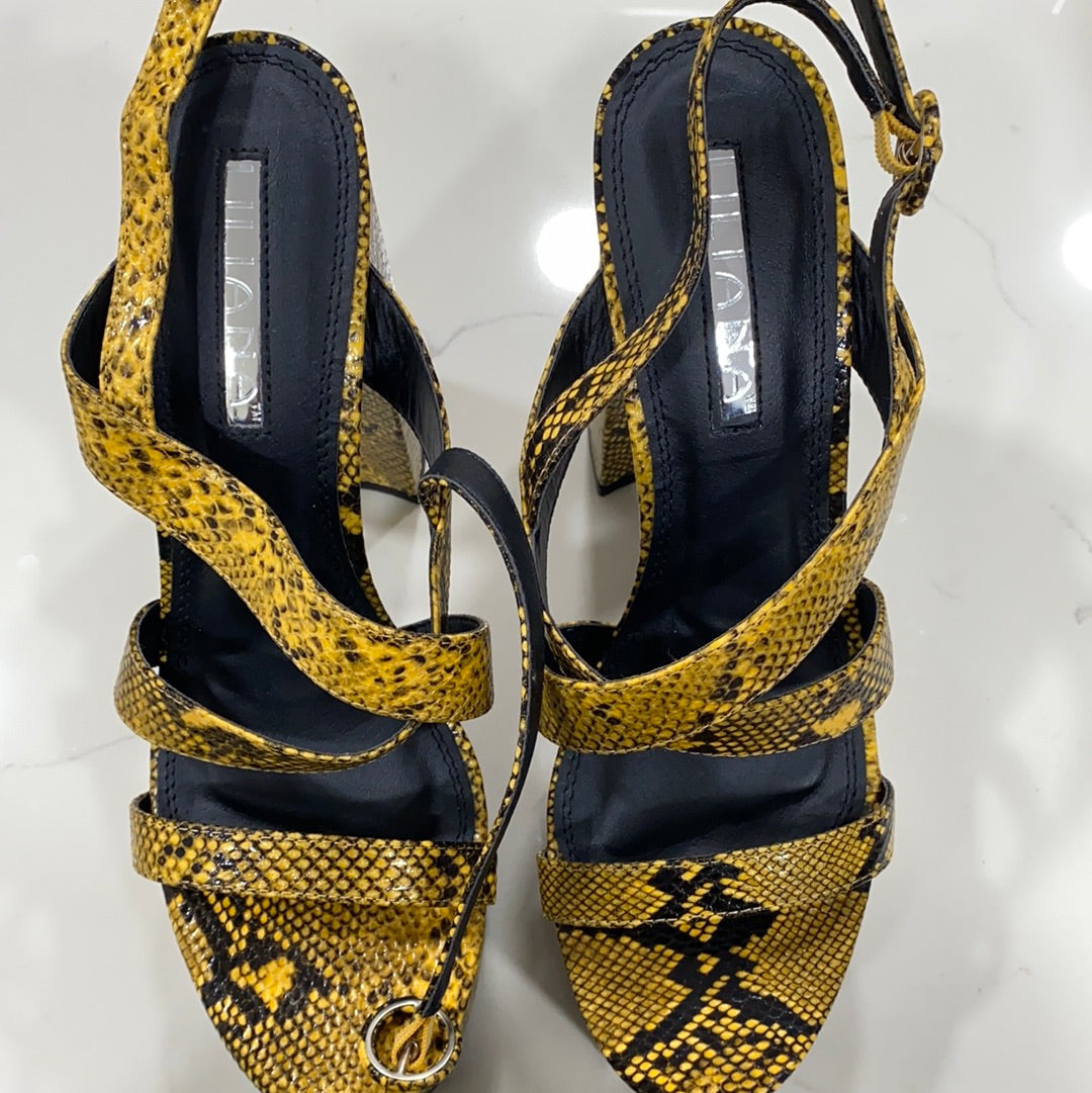 Platform yellow snake print shoe